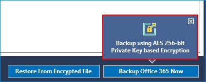 Backup using AES 256-bit Private Key based Encryption