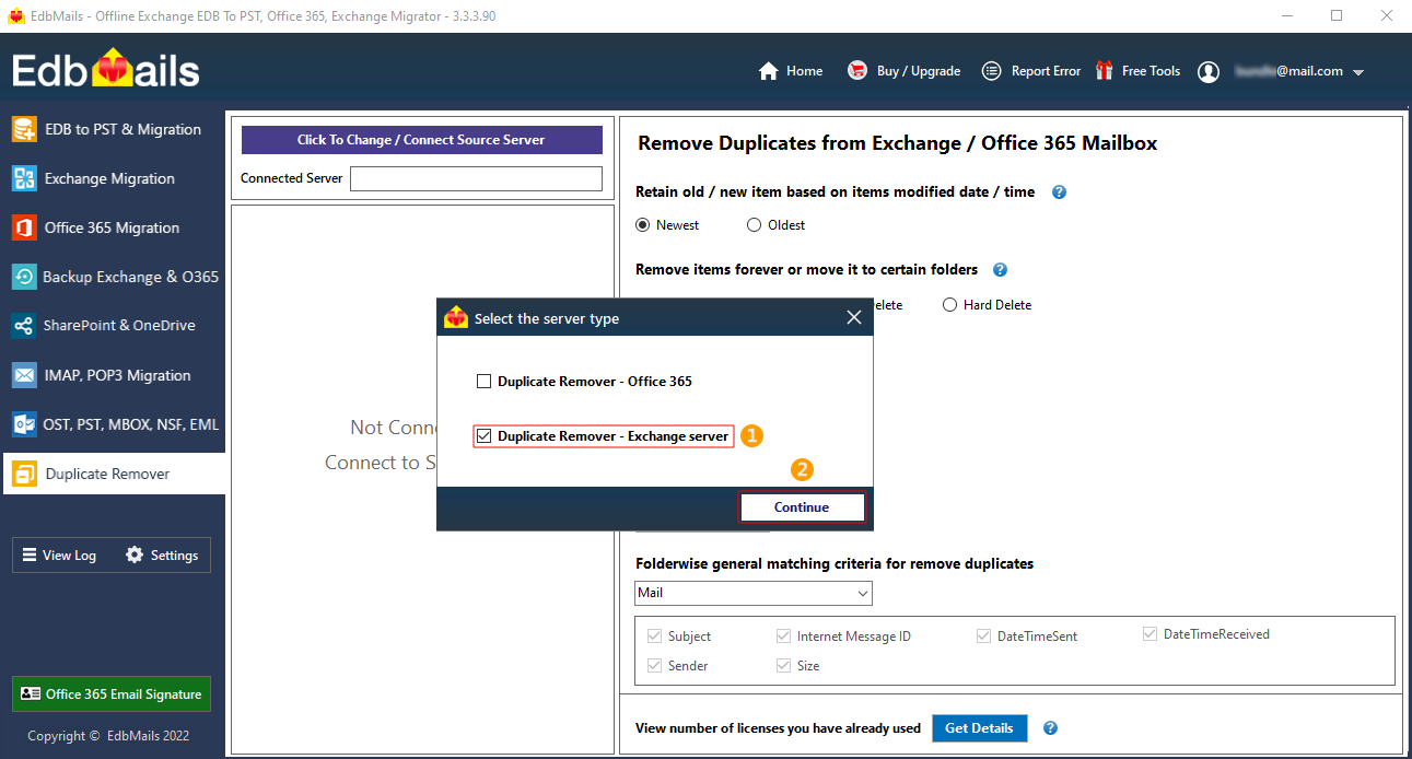 Connect to Exchange Server