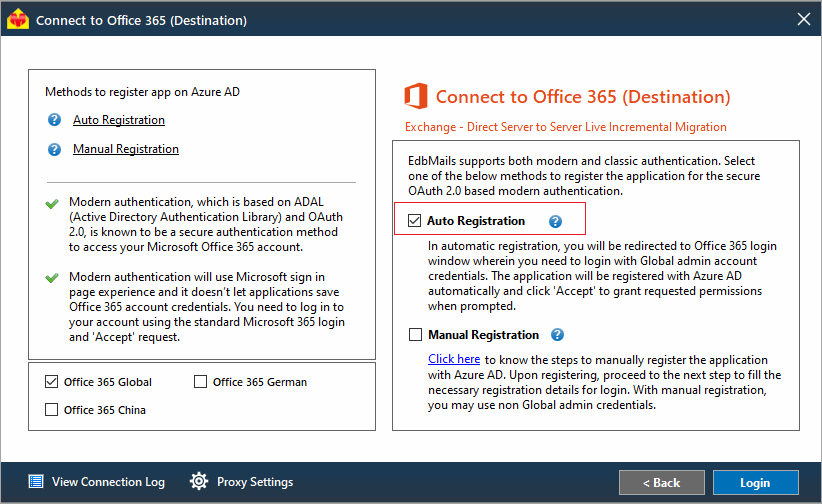 Enter Office 365 credentials