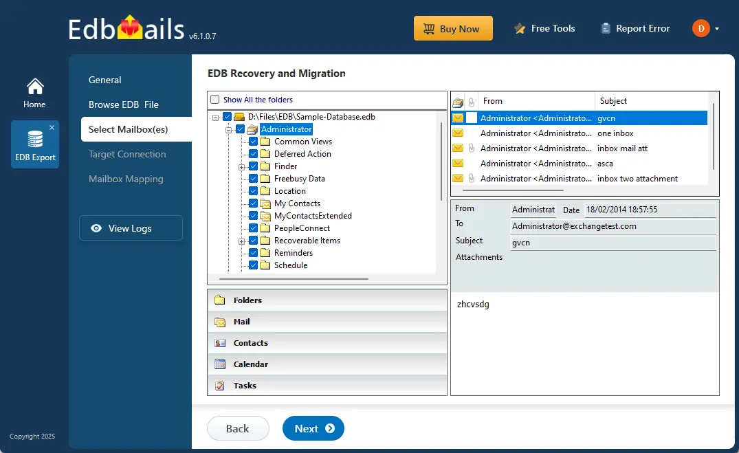 Select items for Office 365 migration
