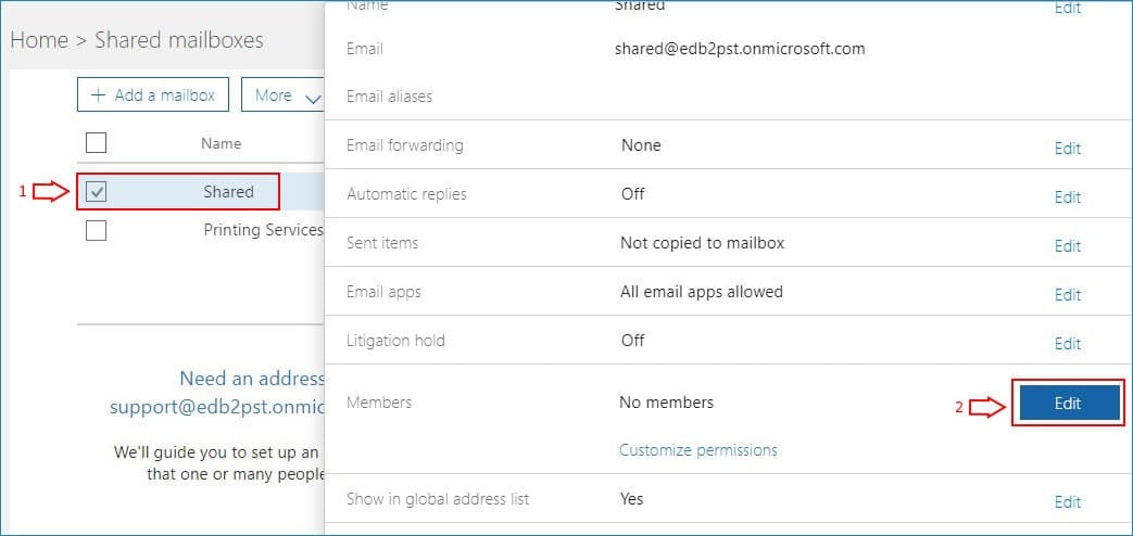 assign license to shared mailbox