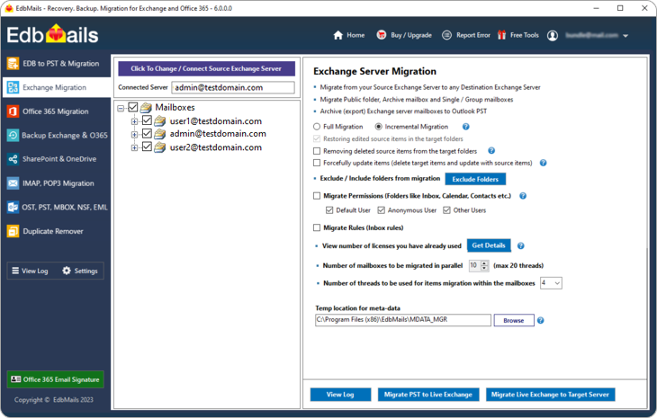 Cross-forest Exchange server migration