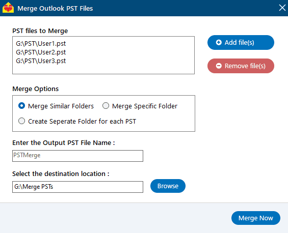 Outlook PST merge tool