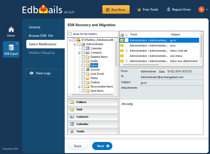 Free Exchange EDB viewer