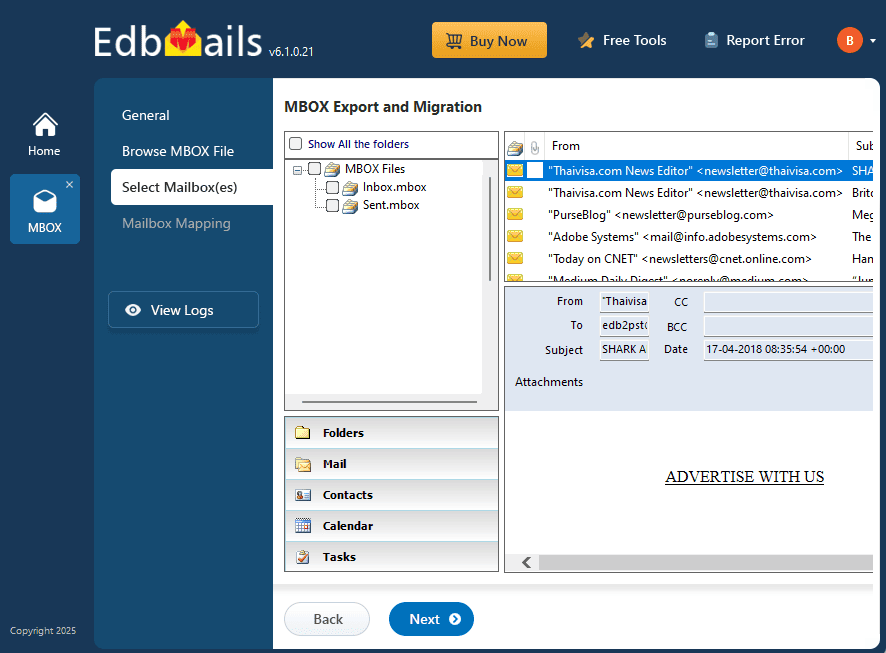 Free MBOX viewer