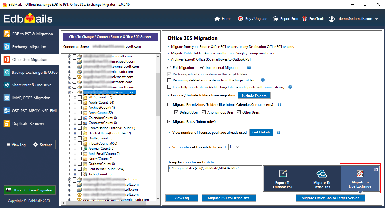 Office 365 to Exchange Migration