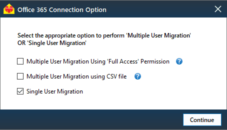single user migration