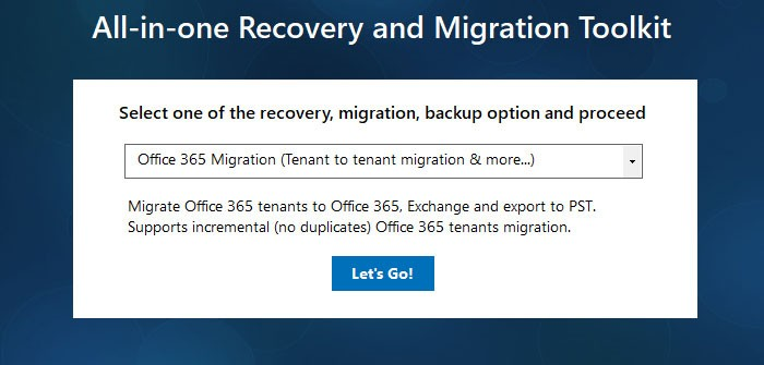Select Office 365 Migration option