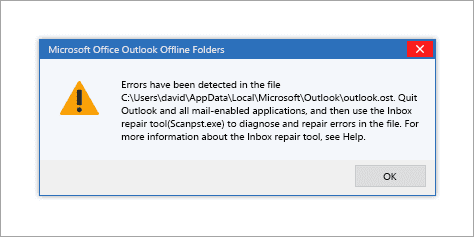 Outlook data file OST cannot be opened