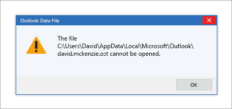 outlook cannot open ost file