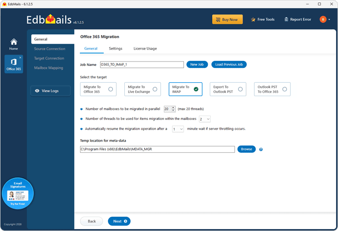 Office 365 to IMAP