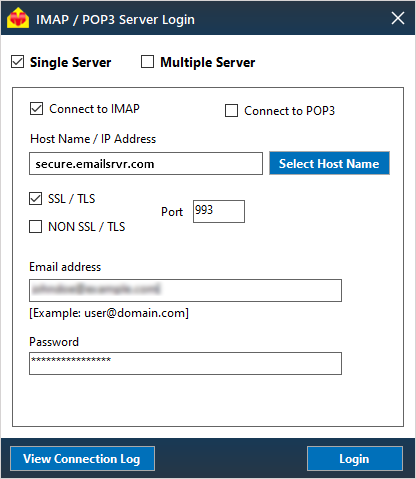IMAP server connection details from Liquid Web email