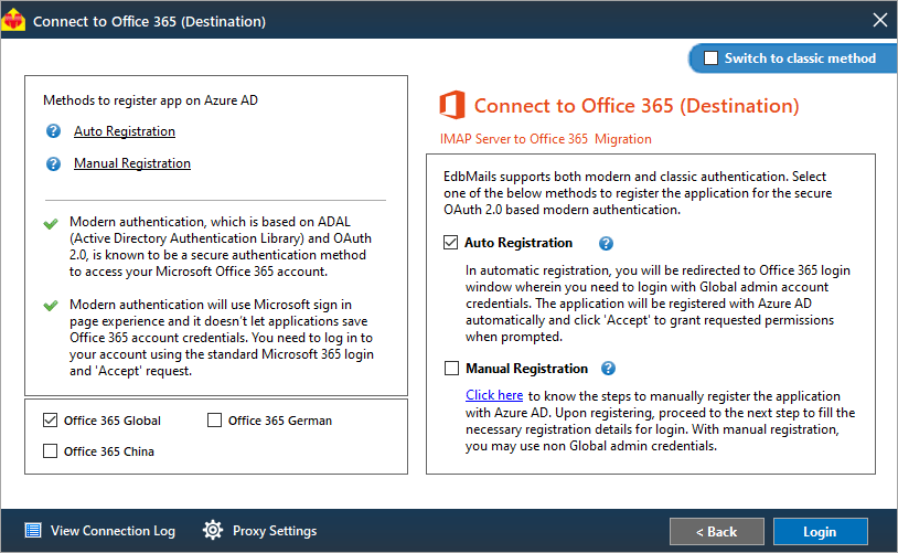 Connect to Office 365 server