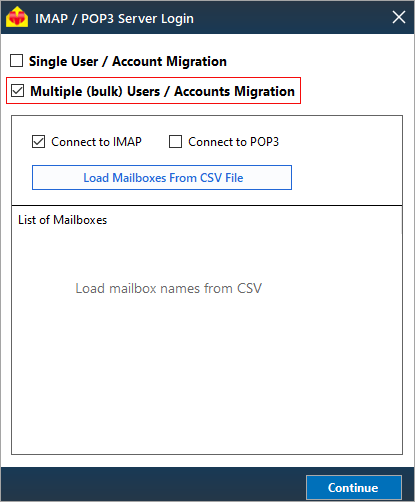Connect to multiple IMAP mailboxes