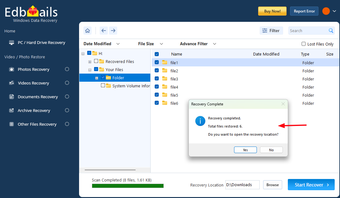Click 'Start Export' button