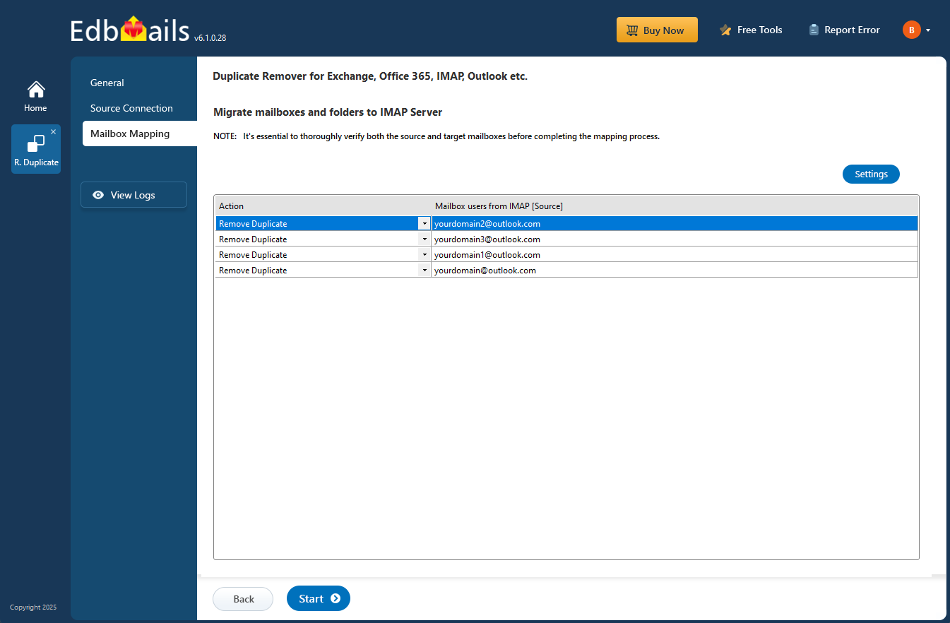 Verify the mailboxes to remove duplicates