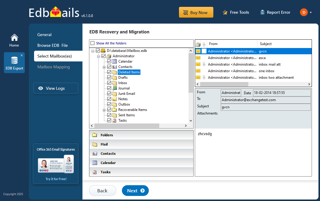 Recover deleted exchange server mailboxes