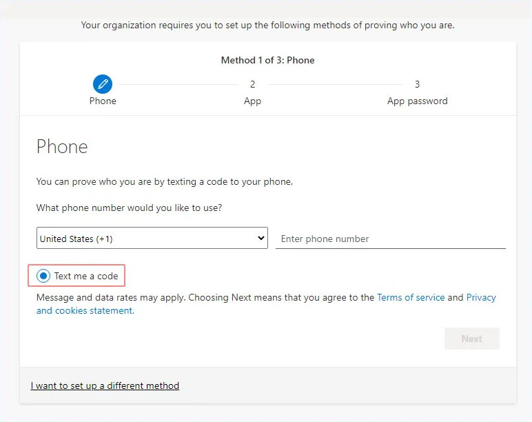 Select text me a code Select text me a code