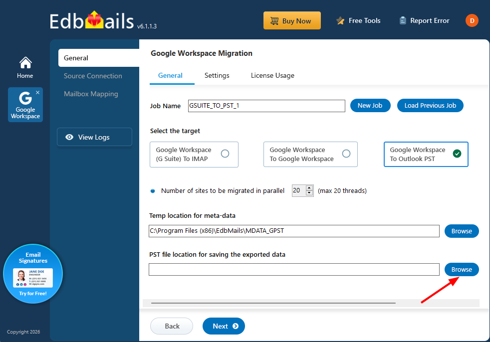 Browse the location Browse the location