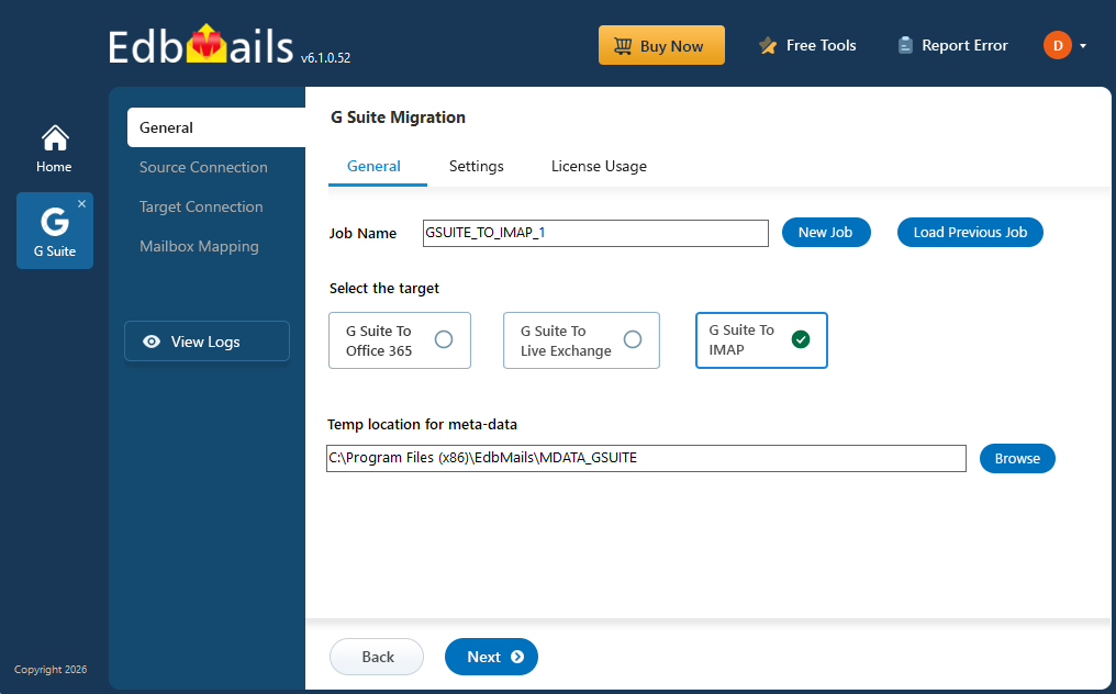 G Suite to IMAP Migration