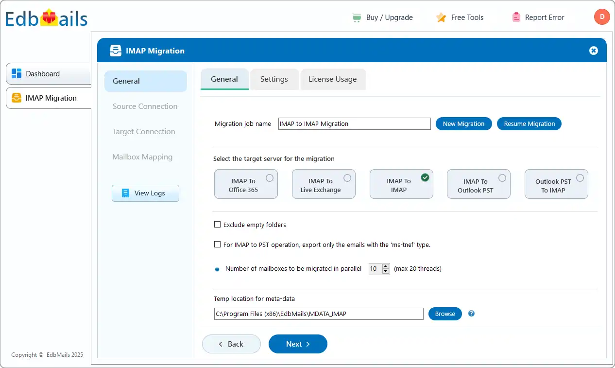 IMAP to IMAP migration