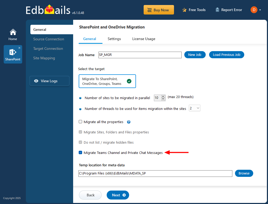 Enter Migration job name Enter Migration job name
