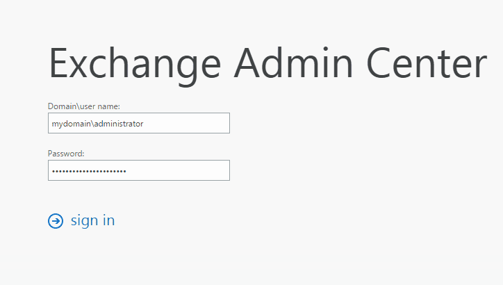 Exchange Admin Center