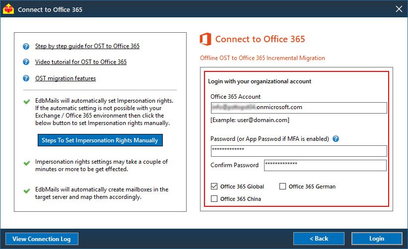 OST Office 365 login