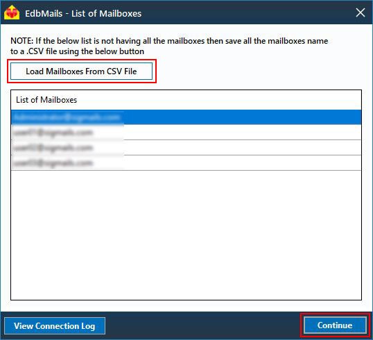 Click continue after loading CSV file