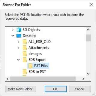 Extract and convert Exchange mailboxes to PST format