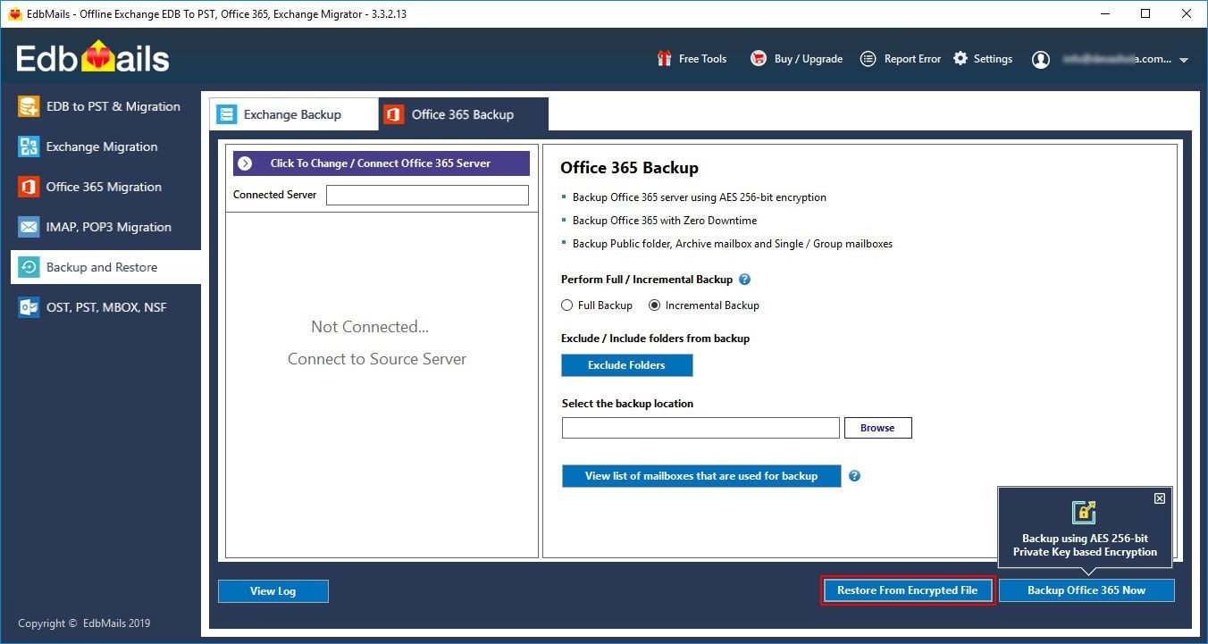 Restore Office 365 Mailboxes