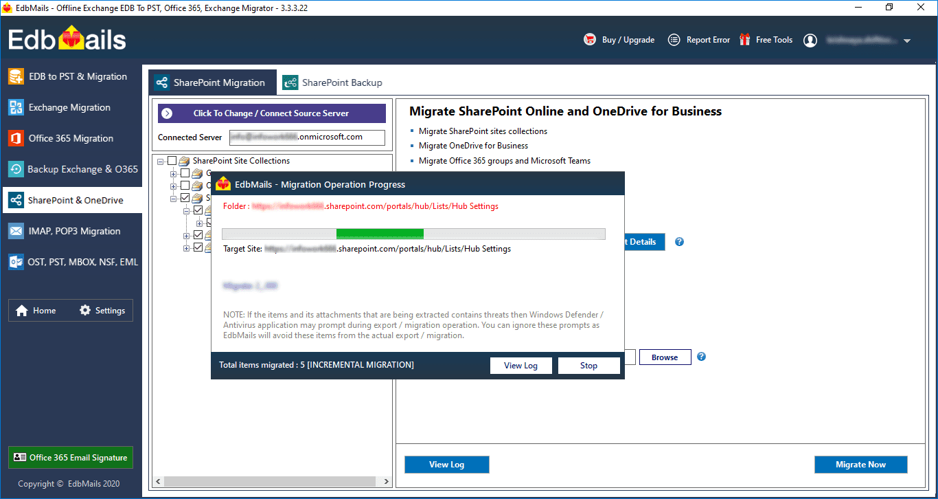 OneDrive Online Migration Operation